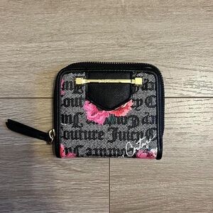 Juicy Couture Black and Pink Floral Wallet